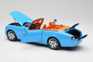 Rolls-Royce Phantom Drophead Coupe Powder Blå Kyosho 1:18 08871BL Metall — bild 7 av 10