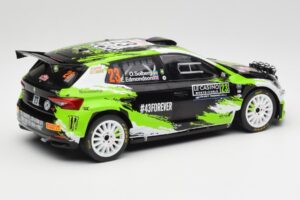 Skoda Fabia Rally2 #23 O. Solberg / E. Edmondson Rally Monte Carlo 2023 IXO 1:18 18RMC155A Metall — bild 2 av 6