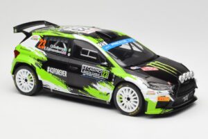 Skoda Fabia Rally2 #23 O. Solberg / E. Edmondson Rally Monte Carlo 2023 IXO 1:18 18RMC155A Metall — bild 4 av 6