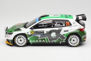 Skoda Fabia Rally2 #24 N. Gryazin / K. Aleksandrov Rally Monte Carlo 2023 IXO 1:18 18RMC155B Metall — bild 3 av 6