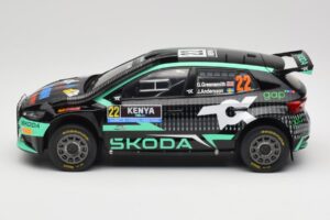 Skoda Fabia Rally2 #22 Toksport G. Greensmith / J. Andersson Safari Rally Kenya 2024 IXO 1:18 18RMC209 Metall — bild 3 av 6