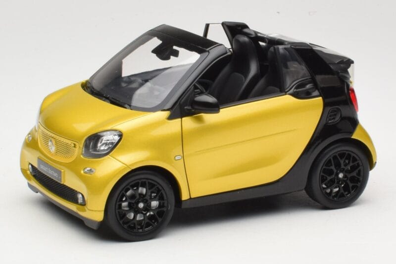 Smart Fortwo 453 Cabriolet Svart Och Gul Norev 1:18 B66960289 Metall
