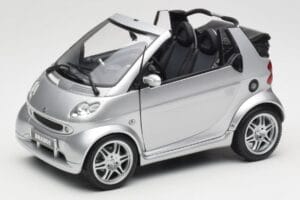 Smart Fortwo W450 Brabus Cabrio Silver Handlarausgåva Kyosho 1:18 0017769V001C05Q00 Metall