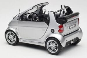 Smart Fortwo W450 Brabus Cabrio Silver Handlarausgåva Kyosho 1:18 0017769V001C05Q00 Metall — bild 7 av 8