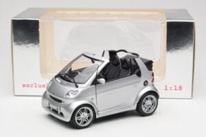 Smart Fortwo W450 Brabus Cabrio Silver Handlarausgåva Kyosho 1:18 0017769V001C05Q00 Metall — bild 8 av 8