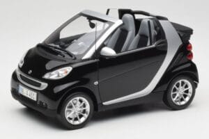 Smart Fortwo Cabriolet W451 Svart & Silver Minichamps 1:18 Q0022566V001C18Q00 Metall