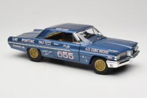 Pontiac Catalina Super Duty Super Stock #655 Blå 1962 Auto World 1:18 AW201/06 Metall — bild 6 av 8