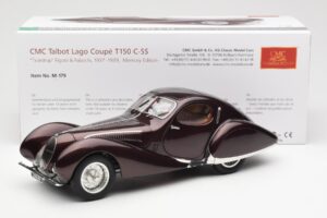 Talbot-Lago T150 C-SS Figoni & Falaschi Teardrop Mörk Bordeaux Metallic CMC 1:18 M-179 Metall — bild 2 av 6