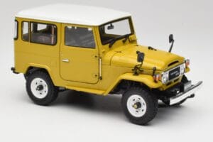 Toyota Land Cruiser FJ40 Senaps Gul Kyosho 1:18 08971Y Metall — bild 6 av 8