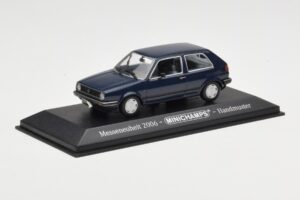 Volkswagen Golf Mk2 Blå Mässprototyp Minichamps 1:43 GOLFHANDMUSTER Metall — bild 2 av 4