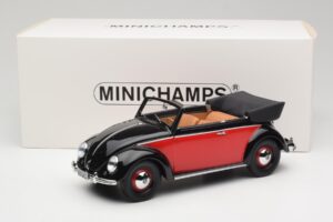 Volkswagen Beetle Cabriolet Svart & Röd Minichamps 1:18 107054132 Resin — bild 6 av 6