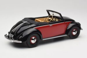 Volkswagen Beetle Hebmuller Cabriolet Svart & Röd Minichamps 1:18 107054230 Resin — bild 2 av 6