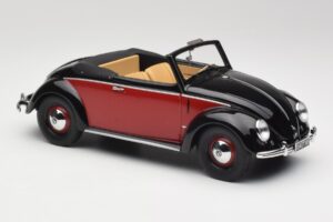 Volkswagen Beetle Hebmuller Cabriolet Svart & Röd Minichamps 1:18 107054230 Resin — bild 4 av 6