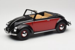 Volkswagen Beetle Hebmuller Cabriolet Svart & Röd Minichamps 1:18 107054230 Resin