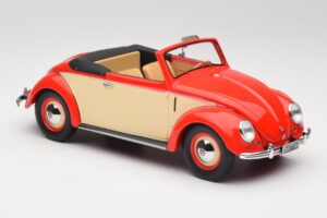 Volkswagen Beetle Hebmuller Cabriolet Röd & Kräm Minichamps 1:18 107054231 Resin — bild 4 av 6