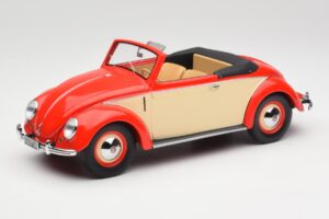 Volkswagen Beetle Hebmuller Cabriolet Röd & Kräm Minichamps 1:18 107054231 Resin