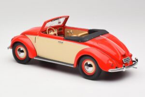 Volkswagen Beetle Hebmuller Cabriolet Röd & Kräm Minichamps 1:18 107054231 Resin — bild 5 av 6