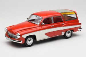Wartburg 311 Camping Deluxe Röd Vit BoS Models 1:18 BOS037 Resin