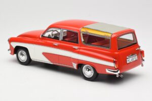 Wartburg 311 Camping Deluxe Röd Vit BoS Models 1:18 BOS037 Resin — bild 5 av 6