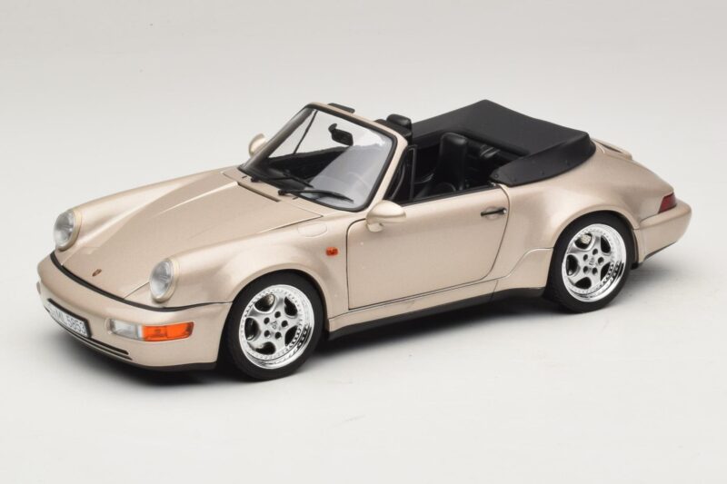 Porsche 911 964 Turbo Look Cabriolet Zermatt Silver Norev 1:18 187140 Metall
