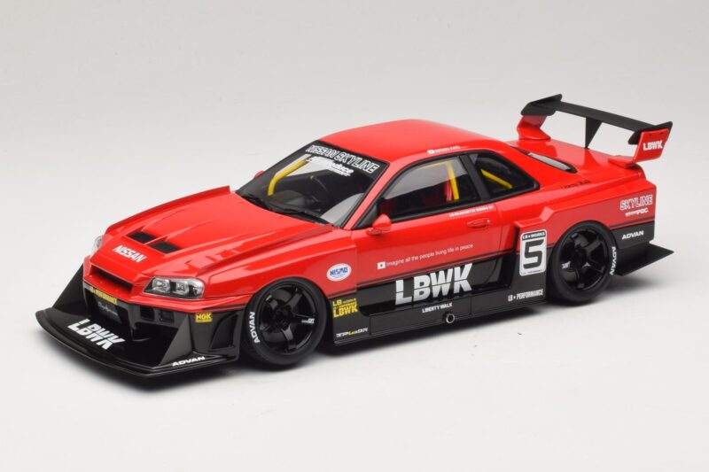 Nissan Skyline ER34 LB Super Silhouette Active Red GT Spirit 1:18 GT570 Resin