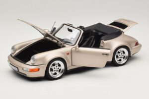 Porsche 911 964 Turbo Look Cabriolet Zermatt Silver Norev 1:18 187140 Metall — bild 2 av 8