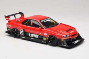 Nissan Skyline ER34 LB Super Silhouette Active Red GT Spirit 1:18 GT570 Resin — bild 4 av 6