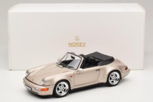 Porsche 911 964 Turbo Look Cabriolet Zermatt Silver Norev 1:18 187140 Metall — bild 8 av 8