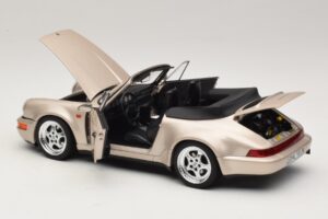 Porsche 911 964 Turbo Look Cabriolet Zermatt Silver Norev 1:18 187140 Metall — bild 5 av 8