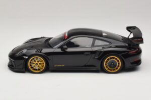 Porsche 911 992 GT3 RS Manthey Racing Svart med Guldfälgar Minichamps 1:18 MR-911-GT3RS-1804 Metall — bild 3 av 6