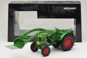 Deutz F2L 514 Traktor Frontlastare Grön Minichamps 1:18 109144071 Metall — bild 6 av 6