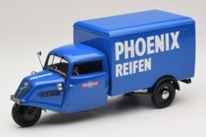 Tempo Hanseat Trehjulig Skåpbil Phoenix Blue Minichamps 1:18 180099040 Metall