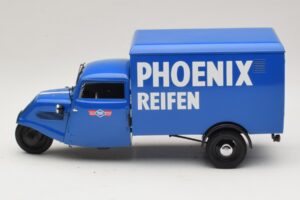 Tempo Hanseat Trehjulig Skåpbil Phoenix Blue Minichamps 1:18 180099040 Metall — bild 3 av 6