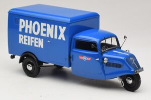 Tempo Hanseat Trehjulig Skåpbil Phoenix Blue Minichamps 1:18 180099040 Metall — bild 4 av 6