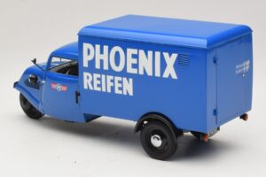 Tempo Hanseat Trehjulig Skåpbil Phoenix Blue Minichamps 1:18 180099040 Metall — bild 5 av 6