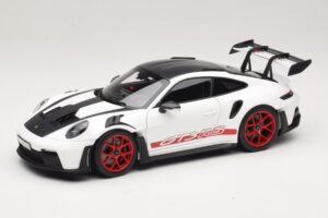 Porsche 911 992 GT3 RS Weissach Package Vit Pyro Red Norev 1:18 187373 Metall