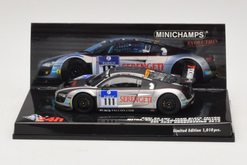 Audi R8 LMS GT3 #111 Metha / Breslin Black Falcon 24 Hours of Nurburgring 2010 Minichamps 1:43 437101911 Metall