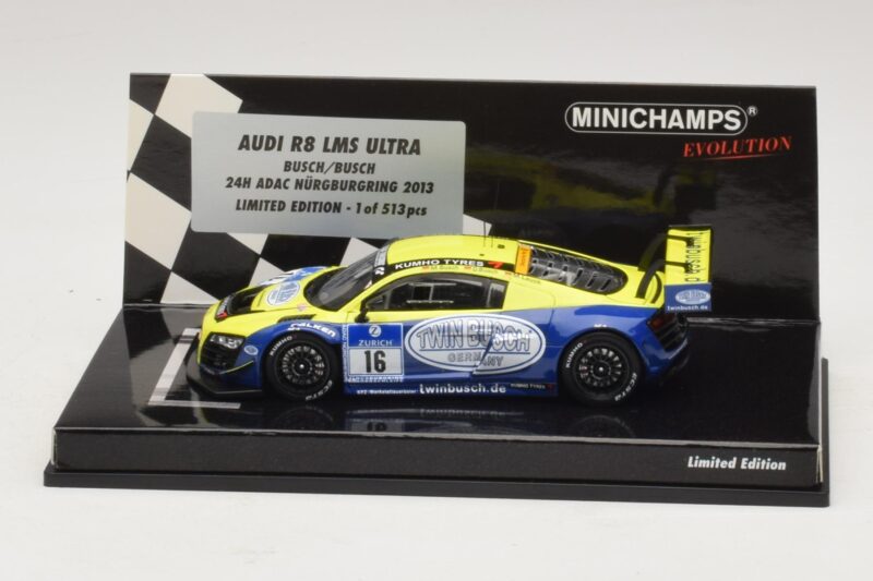 Audi R8 LMS Ultra #16 Busch 24 Hours of Nurburgring 2013 Minichamps 1:43 437130116 Metall