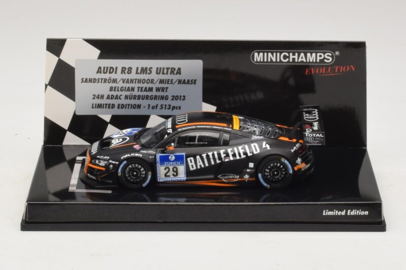 Audi R8 LMS Ultra #29 Team WRT Sandstorm L. Vanthoor 24 Hours of Nurburgring 2013 Minichamps 1:43 437130129 Metall