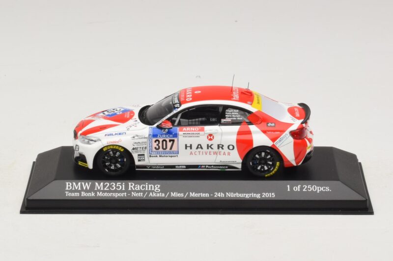 BMW M235i Bong Motorsport #307 Nett / Akata 24 Hours of Nurburgring 2015 Minichamps 1:43 BMW M235i Bong Motorsport #307 Nett / Akata 24 Hours of Nurburgring 2015 Minichamps 1:43 437152507 Metall