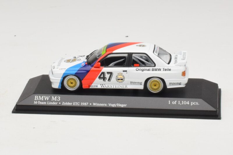BMW M3 E30 M-Team Linder #47 Vogt / Herger Winners ETC Zolder 1987 Minichamps 1:43 430872047 Metall