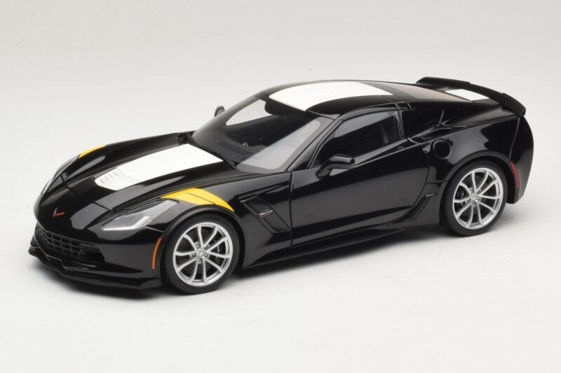 Chevrolet Corvette C7 Grand Sport Svart med Vita Ränder AUTOart 1:18 71273 Komposit