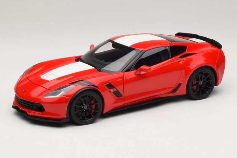 Chevrolet Corvette C7 Grand Sport Röd med Vita Ränder AUTOart 1:18 71274 Komposit