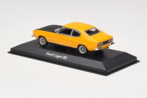 Ford Capri Mk1 RS Gul med Svart Motorhuv Maxichamps 1:43 940085800 Metall — bild 3 av 4