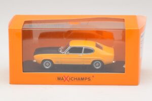 Ford Capri Mk1 RS Gul med Svart Motorhuv Maxichamps 1:43 940085800 Metall — bild 4 av 4