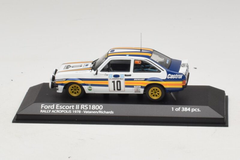 Ford Escort Mk2 RS1800 #10 A. Vatanen / D. Richards Rally Acropolis 1978 Minichamps 1:43 400808410 Metall