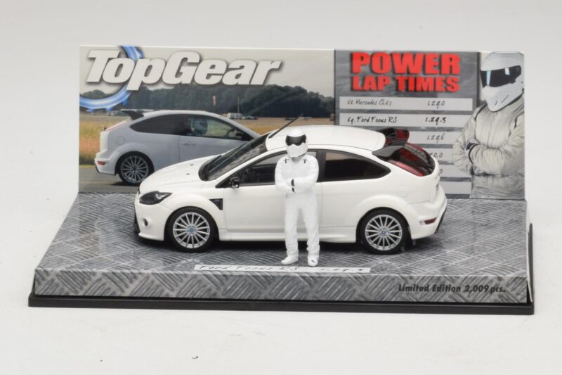 Ford Focus RS Mk2 Top Gear Vit Med Figur Minichamps 1:43 519438810 Metall