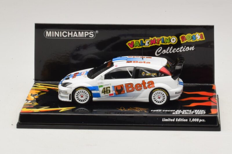 Ford Focus RS WRC #46 V. Rossi / C. Cassina RAC Rally 2007 Minichamps 1:43 400078446 Metall
