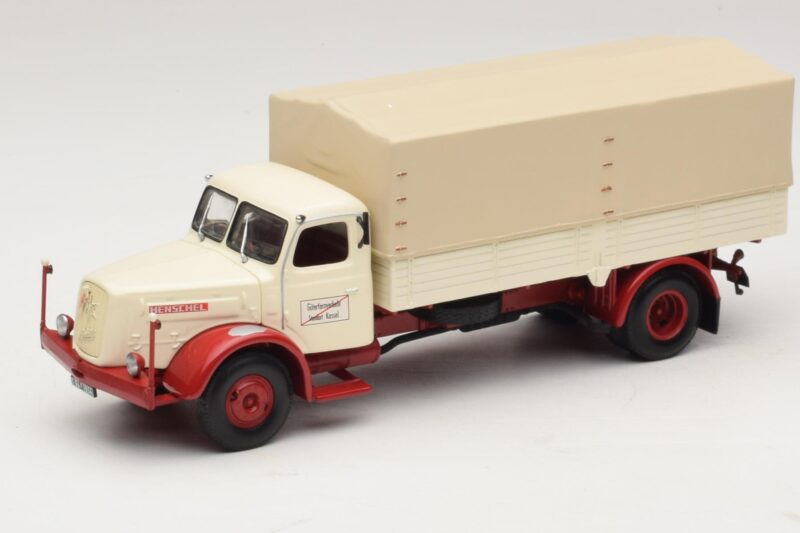 Henschel HS 140 Flakbil Vit Röd Minichamps 1:43 439171020 Metall