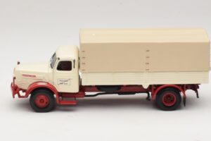 Henschel HS 140 Flakbil Vit Röd Minichamps 1:43 439171020 Metall — bild 3 av 6
